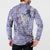 Purple Palaka Crane and Flowers Button Sweatshirt Japan Heritage Spirit - Polynesian Pride