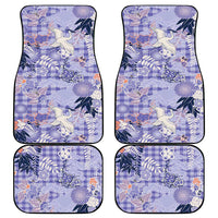 Purple Palaka Crane and Flowers Car Mats Japan Heritage Spirit - Polynesian Pride