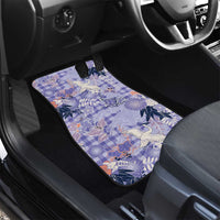 Purple Palaka Crane and Flowers Car Mats Japan Heritage Spirit - Polynesian Pride