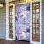 Purple Palaka Crane and Flowers Door Cover Japan Heritage Spirit - Polynesian Pride