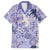 Purple Palaka Crane and Flowers Family Matching Long Sleeve Bodycon Dress and Hawaiian Shirt Japan Heritage Spirit - Polynesian Pride