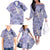 Purple Palaka Crane and Flowers Family Matching Off The Shoulder Long Sleeve Dress and Hawaiian Shirt Japan Heritage Spirit - Polynesian Pride