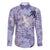 Purple Palaka Crane and Flowers Family Matching Off Shoulder Maxi Dress and Hawaiian Shirt Japan Heritage Spirit - Polynesian Pride