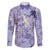 Purple Palaka Crane and Flowers Family Matching Puletasi and Hawaiian Shirt Japan Heritage Spirit - Polynesian Pride