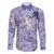 Purple Palaka Crane and Flowers Family Matching Short Sleeve Bodycon Dress and Hawaiian Shirt Japan Heritage Spirit - Polynesian Pride