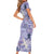 Purple Palaka Crane and Flowers Family Matching Short Sleeve Bodycon Dress and Hawaiian Shirt Japan Heritage Spirit - Polynesian Pride