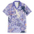 Purple Palaka Crane and Flowers Family Matching Summer Maxi Dress and Hawaiian Shirt Japan Heritage Spirit - Polynesian Pride