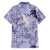 Purple Palaka Crane and Flowers Family Matching Summer Maxi Dress and Hawaiian Shirt Japan Heritage Spirit - Polynesian Pride