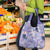 Purple Palaka Crane and Flowers Grocery Bag Japan Heritage Spirit - Polynesian Pride
