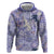 Purple Palaka Crane and Flowers Hoodie Japan Heritage Spirit - Polynesian Pride