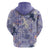 Purple Palaka Crane and Flowers Hoodie Japan Heritage Spirit - Polynesian Pride