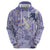 Purple Palaka Crane and Flowers Hoodie Japan Heritage Spirit - Polynesian Pride