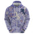 Purple Palaka Crane and Flowers Hoodie Japan Heritage Spirit - Polynesian Pride