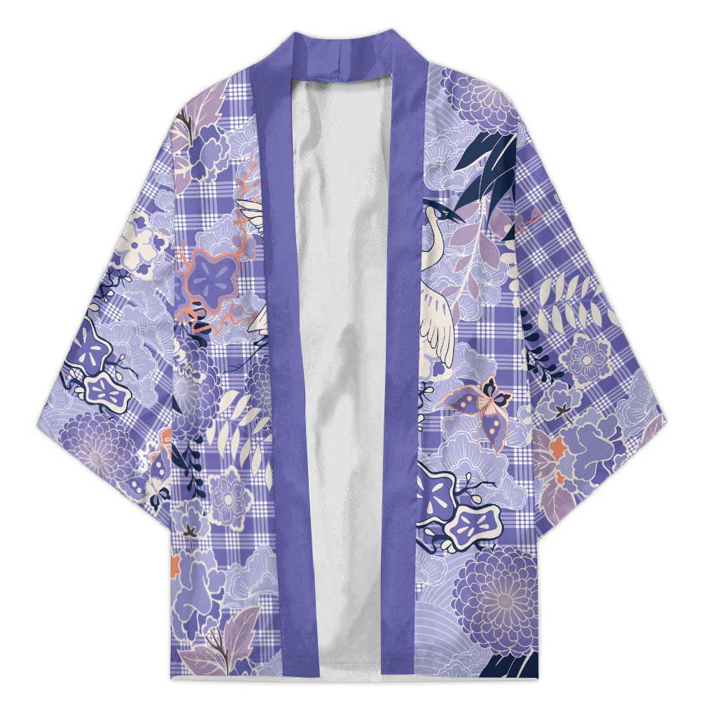 Purple Palaka Crane and Flowers Kimono Japan Heritage Spirit - Polynesian Pride