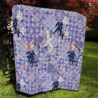 Purple Palaka Crane and Flowers Quilt Japan Heritage Spirit LT9 - Polynesian Pride