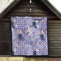 Purple Palaka Crane and Flowers Quilt Japan Heritage Spirit LT9 - Polynesian Pride