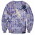 Purple Palaka Crane and Flowers Sweatshirt Japan Heritage Spirit - Polynesian Pride