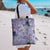 Purple Palaka Crane and Flowers Tote Bag Japan Heritage Spirit - Polynesian Pride