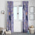 Purple Palaka Crane and Flowers Window Curtain Japan Heritage Spirit - Polynesian Pride
