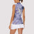 Purple Palaka Crane and Flowers Women Sleeveless Polo Shirt Japan Heritage Spirit - Polynesian Pride