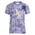 Purple Palaka Crane and Flowers Women V-Neck T-Shirt Japan Heritage Spirit - Polynesian Pride