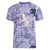 Purple Palaka Crane and Flowers Women V-Neck T-Shirt Japan Heritage Spirit - Polynesian Pride