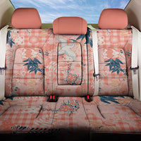 Red Palaka Crane and Flowers Back Car Seat Cover Japan Heritage Spirit - Polynesian Pride