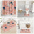 Red Palaka Crane and Flowers Bathroom Set Japan Heritage Spirit - Polynesian Pride