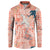 Red Palaka Crane and Flowers Button Sweatshirt Japan Heritage Spirit - Polynesian Pride