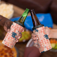 Red Palaka Crane and Flowers 4 in 1 Can Cooler Tumbler Japan Heritage Spirit - Polynesian Pride