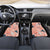 Red Palaka Crane and Flowers Car Mats Japan Heritage Spirit - Polynesian Pride