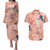 Red Palaka Crane and Flowers Couples Matching Puletasi and Hawaiian Shirt Japan Heritage Spirit - Polynesian Pride