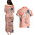 Red Palaka Crane and Flowers Couples Matching Puletasi and Hawaiian Shirt Japan Heritage Spirit - Polynesian Pride
