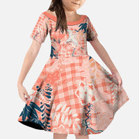 Red Palaka Crane and Flowers Family Matching Long Sleeve Bodycon Dress and Hawaiian Shirt Japan Heritage Spirit - Polynesian Pride