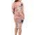 Red Palaka Crane and Flowers Family Matching Long Sleeve Bodycon Dress and Hawaiian Shirt Japan Heritage Spirit - Polynesian Pride