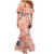 Red Palaka Crane and Flowers Family Matching Mermaid Dress and Hawaiian Shirt Japan Heritage Spirit - Polynesian Pride