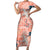 Red Palaka Crane and Flowers Family Matching Short Sleeve Bodycon Dress and Hawaiian Shirt Japan Heritage Spirit - Polynesian Pride
