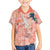 Red Palaka Crane and Flowers Family Matching Short Sleeve Bodycon Dress and Hawaiian Shirt Japan Heritage Spirit - Polynesian Pride
