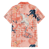 Red Palaka Crane and Flowers Family Matching Tank Maxi Dress and Hawaiian Shirt Japan Heritage Spirit - Polynesian Pride