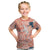 Red Palaka Crane and Flowers Kid T Shirt Japan Heritage Spirit - Polynesian Pride
