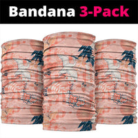 Red Palaka Crane and Flowers Neck Gaiter Japan Heritage Spirit - Polynesian Pride