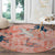 Red Palaka Crane and Flowers Round Carpet Japan Heritage Spirit - Polynesian Pride