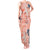 Red Palaka Crane and Flowers Tank Maxi Dress Japan Heritage Spirit - Polynesian Pride