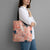 Red Palaka Crane and Flowers Tote Bag Japan Heritage Spirit - Polynesian Pride