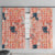 Red Palaka Crane and Flowers Window Curtain Japan Heritage Spirit - Polynesian Pride