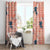 Red Palaka Crane and Flowers Window Curtain Japan Heritage Spirit - Polynesian Pride