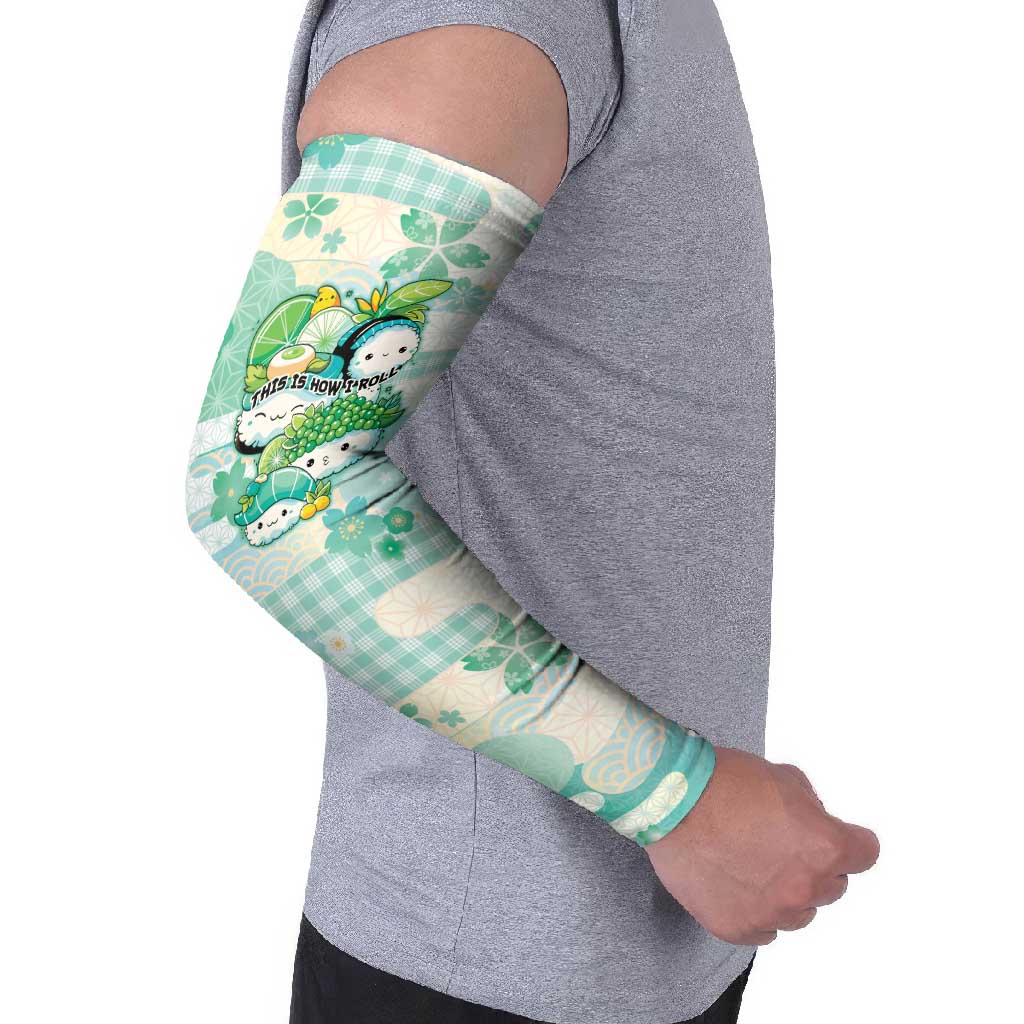 Personalized Japanese Kawaii Sushi Arm Sleeves Green Wagara Palaka This Is How I Roll