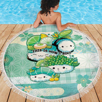 Japanese Kawaii Sushi Beach Blanket Green Wagara Palaka This Is How I Roll