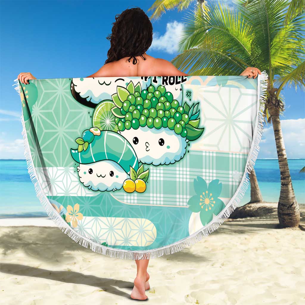 Japanese Kawaii Sushi Beach Blanket Green Wagara Palaka This Is How I Roll