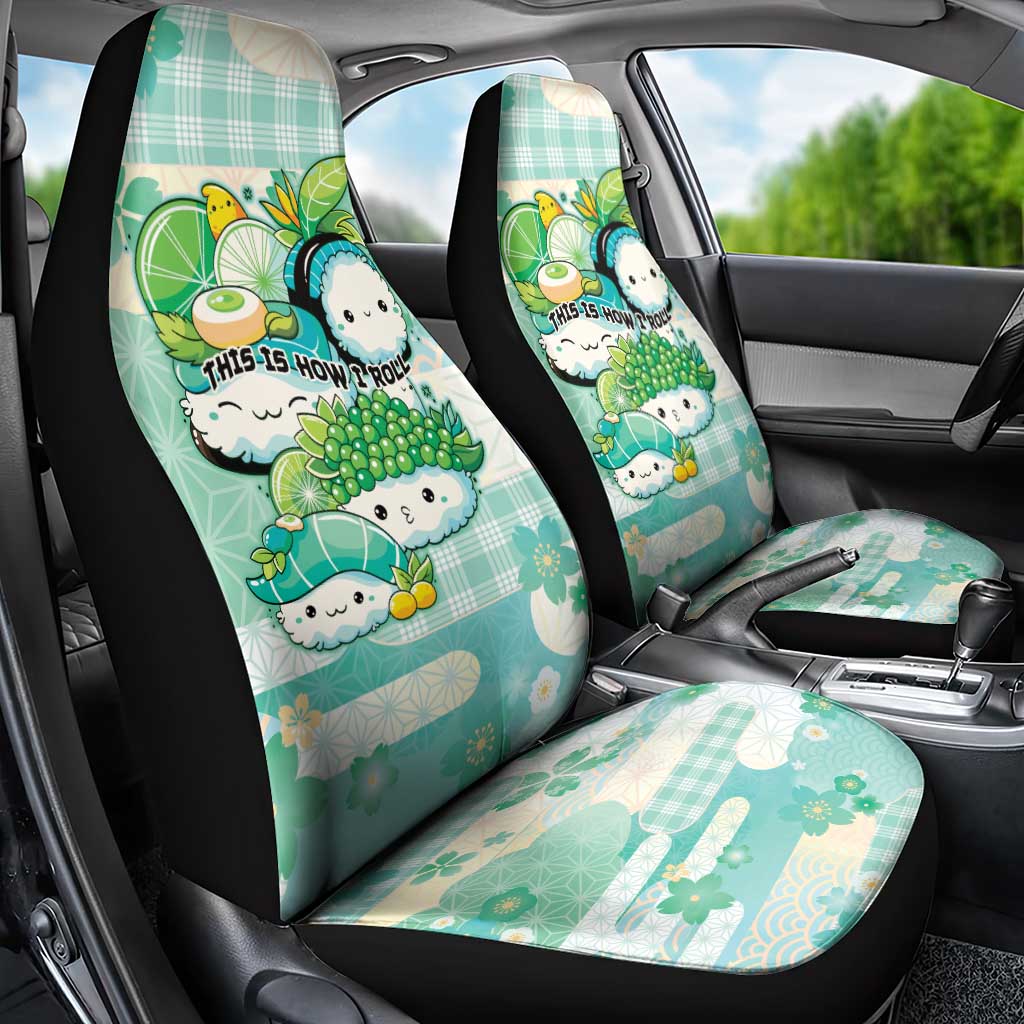 Japanese Kawaii Sushi Car Seat Cover Green Wagara Palaka This Is How I Roll LT9 - Polynesian Pride